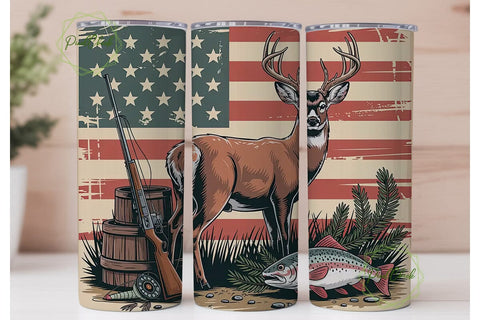 Patriotic Hunting & Fishing 20oz Tumbler Sublimation PixelChick 