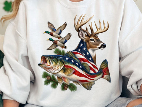 Patriotic Hunting Fishing PNG SVG artprintfile 