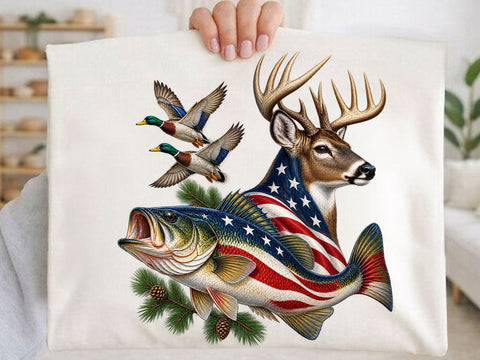 Patriotic Hunting Fishing PNG SVG artprintfile 