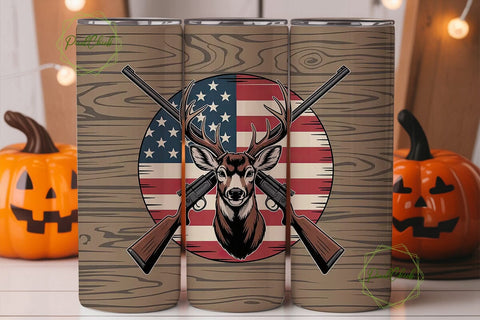 Patriotic Hunting Tumbler Design Sublimation PixelChick 