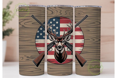 Patriotic Hunting Tumbler Design Sublimation PixelChick 