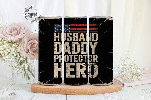 Patriotic Husband 20oz Tumbler Wrap Sublimation sassyprint 