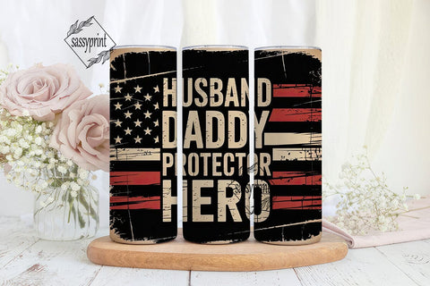 Patriotic Husband 20oz Tumbler Wrap Sublimation sassyprint 