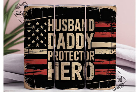 Patriotic Husband 20oz Tumbler Wrap Sublimation sassyprint 