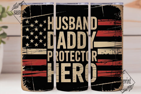 Patriotic Husband 20oz Tumbler Wrap Sublimation sassyprint 