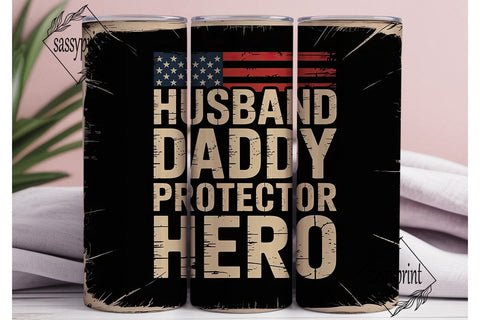 Patriotic Husband 20oz Tumbler Wrap Sublimation sassyprint 
