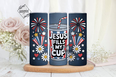 Patriotic Jesus Tumbler Wrap Sublimation sassyprint 