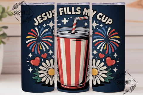 Patriotic Jesus Tumbler Wrap Sublimation sassyprint 