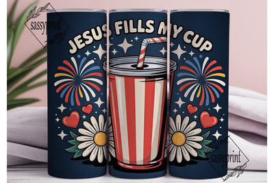 Patriotic Jesus Tumbler Wrap Sublimation sassyprint 