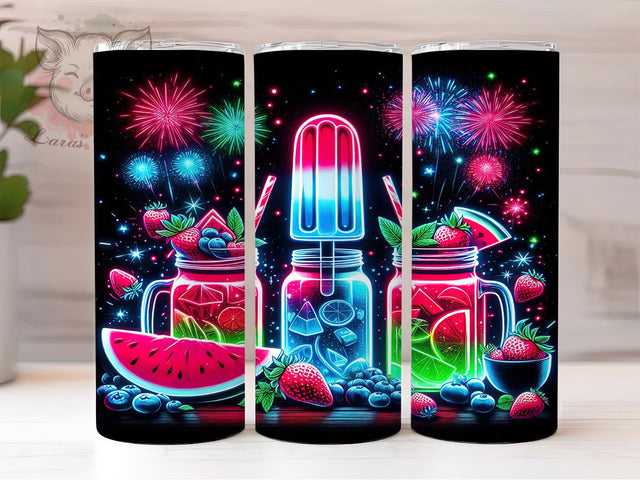 Patriotic July 4th Ice Cream Tumbler, Patriotic Ice Cream Tumbler, USA Flag Tumbler, Independence Day Design, 4th Of July Tumbler Wrap, America Flag Tumbler, 20oz Sublimation Wrap Sublimation Lara' s Designs 