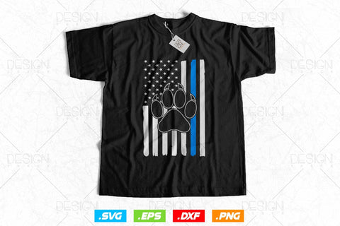 Patriotic K9 Dog Paw With Flag Thin Blue Line Police Svg Png, First Responder, USA Flag Patriotic Gifts For 4th Of July Svg, Fathers Day Svg SVG DesignDestine 