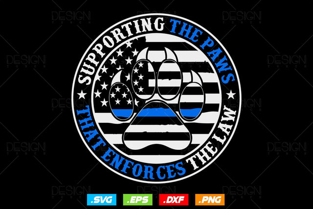 Patriotic K9 Dog Paw With Flag Thin Blue Line Police Svg Png, First Responder, USA Flag Patriotic Gifts For 4th Of July Svg, Fathers Day Svg SVG DesignDestine 