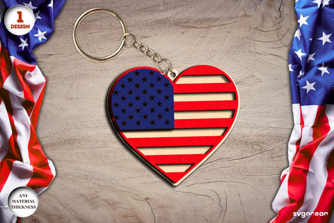 Patriotic Keychains Laser Cut Bundle SVG SvgOcean 