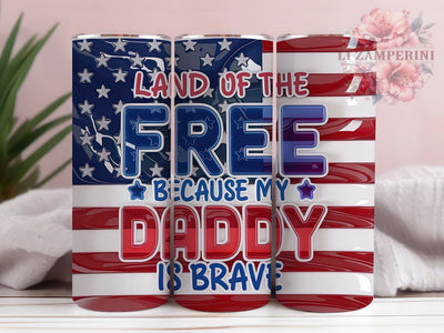 Patriotic Land of the Free Tumbler, Father's Day Tumbler, USA Tumbler, Land Of The Free Tumbler, American Flag Tumbler, 20oz Sublimation Wrap, Military Tumbler Sublimation Li Zamperini 