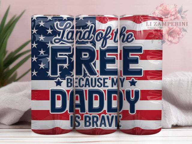 Patriotic Land of the Free Tumbler, Father's Day Tumbler, USA Tumbler, Land Of The Free Tumbler, American Flag Tumbler, 20oz Sublimation Wrap, Military Tumbler Sublimation Li Zamperini 