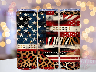 Patriotic Leopard Flag Tumbler Wrap, American Flag Tumbler, Animal Print USA Mug, Patriotic Leopard Wrap, Wild USA Print Cup, Cheetah Flag Tumbler, Sublimation Tumbler Wrap Sublimation SvggirlplusArt 