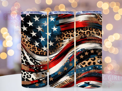 Patriotic Leopard Flag Tumbler Wrap, American Flag Tumbler, Animal Print USA Mug, Patriotic Leopard Wrap, Wild USA Print Cup, Cheetah Flag Tumbler, Sublimation Tumbler Wrap Sublimation SvggirlplusArt 