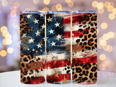 Patriotic Leopard Flag Tumbler Wrap, American Flag Tumbler, Animal Print USA Mug, Patriotic Leopard Wrap, Wild USA Print Cup, Cheetah Flag Tumbler, Sublimation Tumbler Wrap Sublimation SvggirlplusArt 
