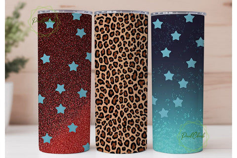 Patriotic Leopard Glitter 20oz Tumbler Sublimation PixelChick 