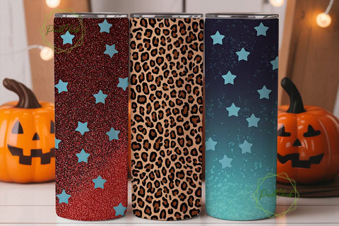 Patriotic Leopard Glitter 20oz Tumbler Sublimation PixelChick 