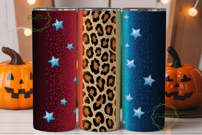 Patriotic Leopard Glitter 20oz Tumbler Sublimation PixelChick 