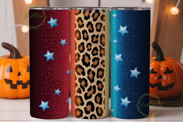 Patriotic Leopard Glitter 20oz Tumbler Sublimation PixelChick 