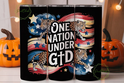 Patriotic Leopard God Tumbler Wrap Sublimation PixelChick 