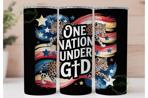 Patriotic Leopard God Tumbler Wrap Sublimation PixelChick 