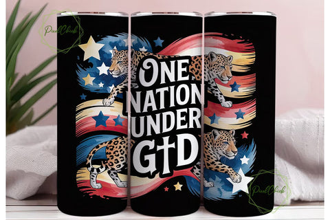 Patriotic Leopard God Tumbler Wrap Sublimation PixelChick 