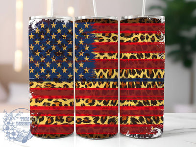 Patriotic Leopard Print American Flag Tumbler, American Flag Tumbler, Patriotic Leopard Tumbler, 20oz Tumbler Sublimation, USA Animal Print Tumbler, Digital Tumbler Wrap, Wild Patriotic Tumbler Sublimation ToriDesigns 