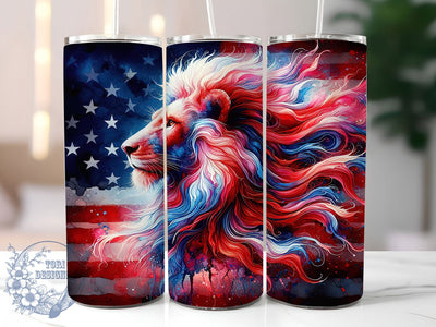 Patriotic Lion American Flag Tumbler Wrap, American Flag Tumbler, Patriotic Lion Tumbler, 20oz Tumbler Sublimation, USA Pride Tumbler, Digital Tumbler Wrap, Bold Animal Tumbler Sublimation ToriDesigns 