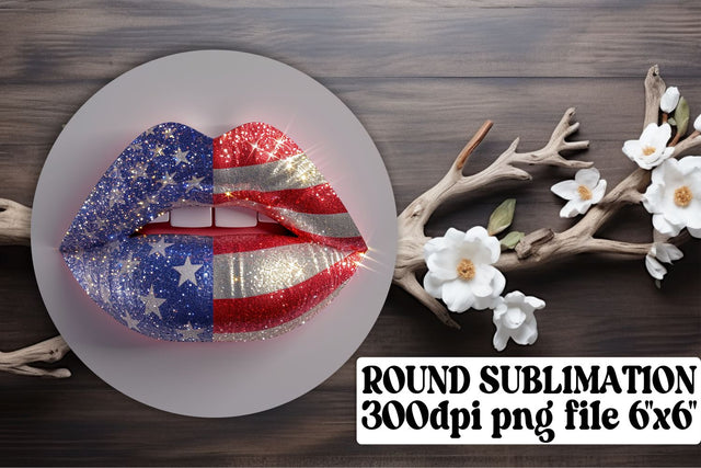 Patriotic Lip Kisses Sublimation Duo Sublimation afrosvg 