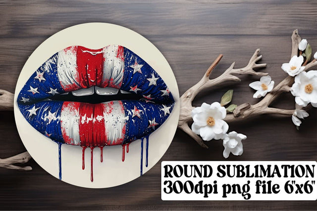 Patriotic Lip Print Accessories Sublimation afrosvg 