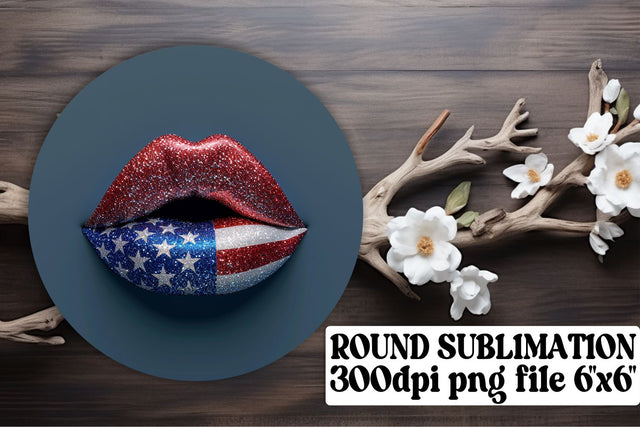 Patriotic Lip Prints Collection Sublimation afrosvg 