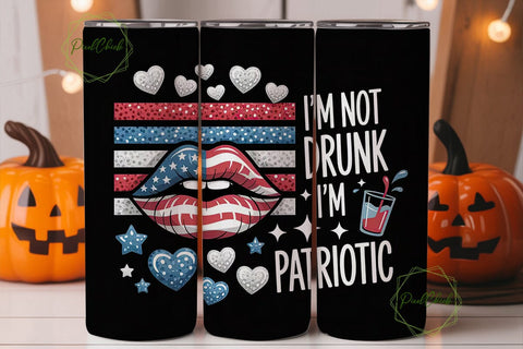 Patriotic Lips 20oz Tumbler Wrap Sublimation PixelChick 