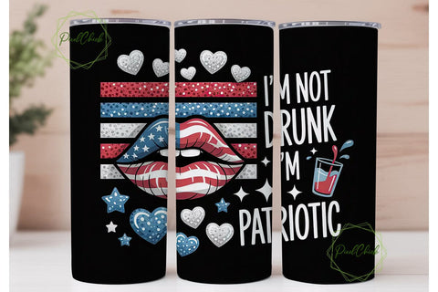 Patriotic Lips 20oz Tumbler Wrap Sublimation PixelChick 