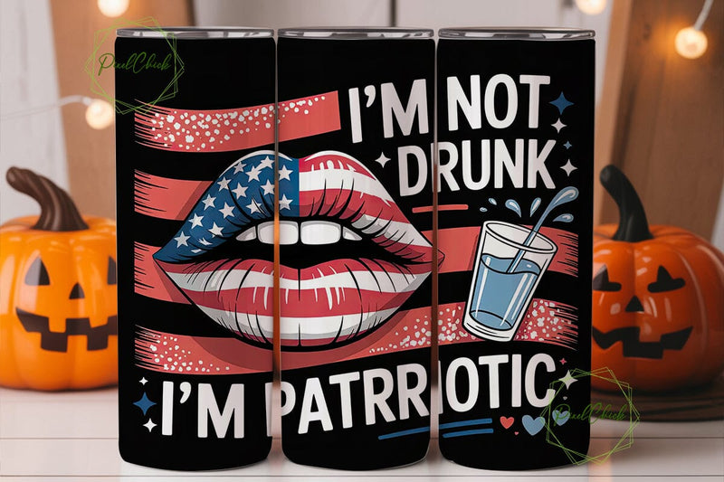 Patriotic Lips 20oz Tumbler Wrap Sublimation PixelChick 