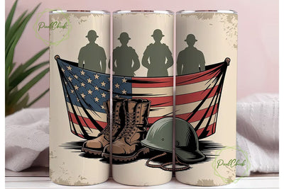 Patriotic Military Tumbler Wrap Sublimation PixelChick 