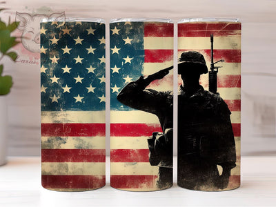 Patriotic Military Veteran 20oz Tumbler Png, Straight & Tapered Tumbler Png, 4th Of July Tumbler Png, Digital Download PNG Sublimation Lara' s Designs 