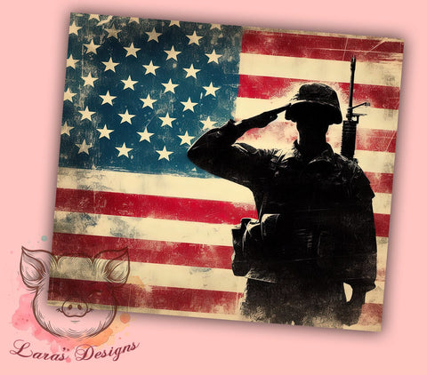 Patriotic Military Veteran 20oz Tumbler Png, Straight & Tapered Tumbler Png, 4th Of July Tumbler Png, Digital Download PNG Sublimation Lara' s Designs 
