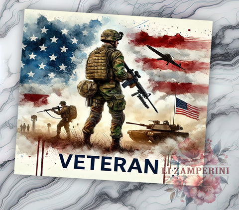 Patriotic Military Veteran Tumbler Wrap, Veteran Tumbler, Military Design, 20oz Wrap, Sublimation Design, Patriotic Drinkware, Army Cup, Veteran Gift Sublimation Li Zamperini 