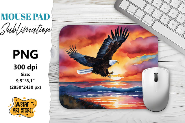 Patriotic Mouse Pad sublimation.American flag and eagle Sublimation Yustaf Art Store 