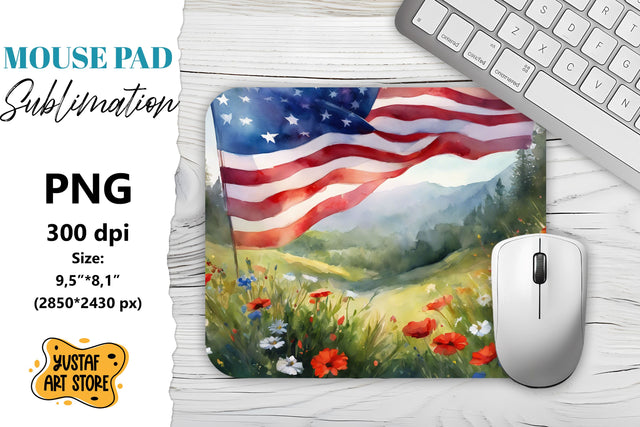 Patriotic Mouse Pad sublimation.American flag Sublimation Yustaf Art Store 