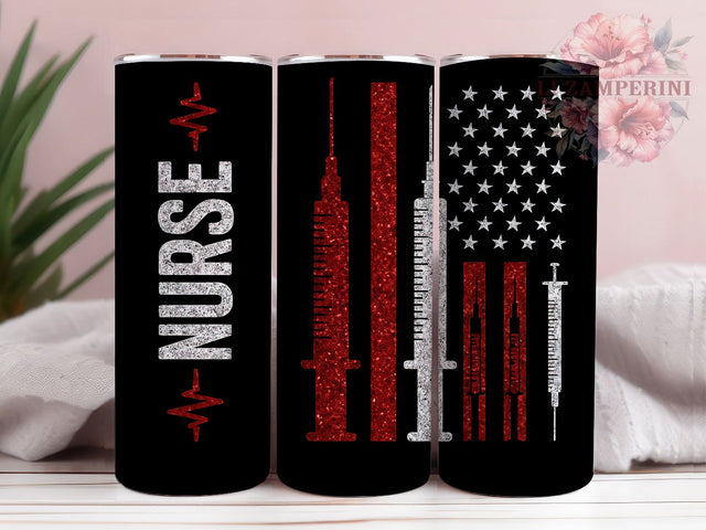Patriotic Nurse American Flag Tumbler, American Flag Tumbler, 20oz Tumbler Sublimation, Nurse Gift Tumbler, Patriotic Nurse Tumbler, Flag Tumbler Wrap, Healthcare Worker Tumbler Sublimation Li Zamperini 