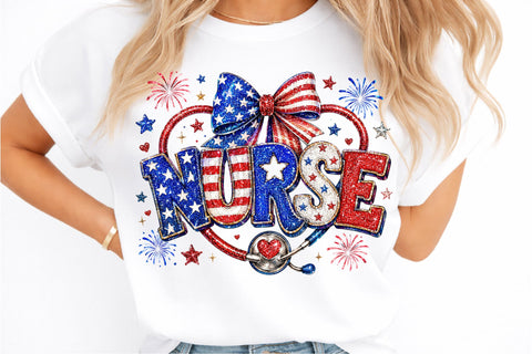 Patriotic Nurse PNG, 4th of July Nurse Sublimation designmaster24 