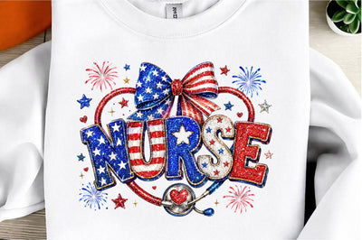 Patriotic Nurse PNG, 4th of July Nurse Sublimation designmaster24 