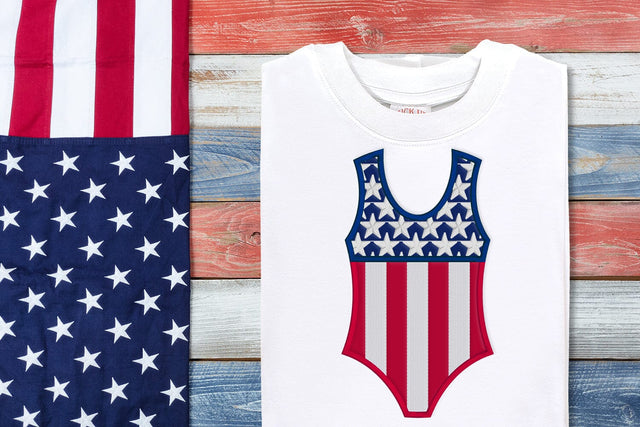 Patriotic One Piece Swimsuit Applique Embroidery Embroidery/Applique DESIGNS Designed by Geeks 