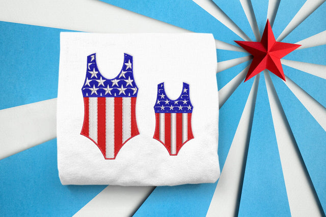 Patriotic One Piece Swimsuit Mini Embroidery Embroidery/Applique DESIGNS Designed by Geeks 