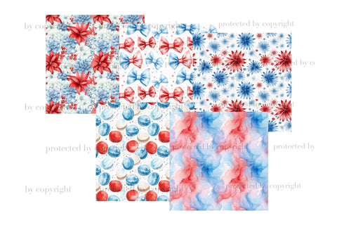 Patriotic Paper | 4Th Of July Pattern Bundle Digital Pattern GlamArtZhanna 