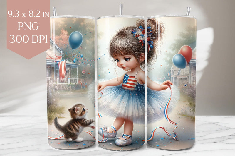 Patriotic Parade Girl Tumbler Sublimation Sublimation BijouBay 